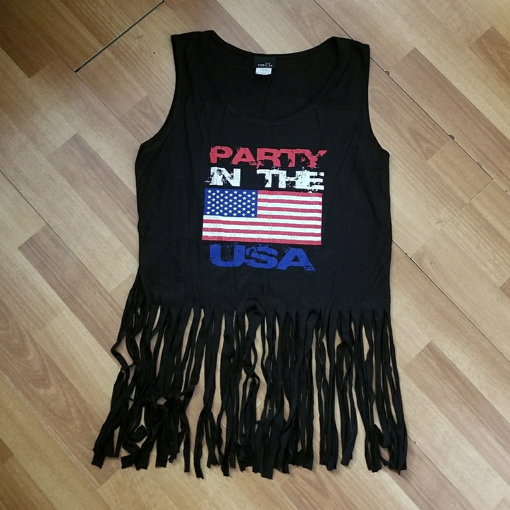 Rue21 "Party in the USA" Crop Top w Fringe